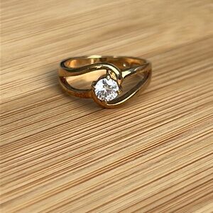 Gold Tone CZ Ring